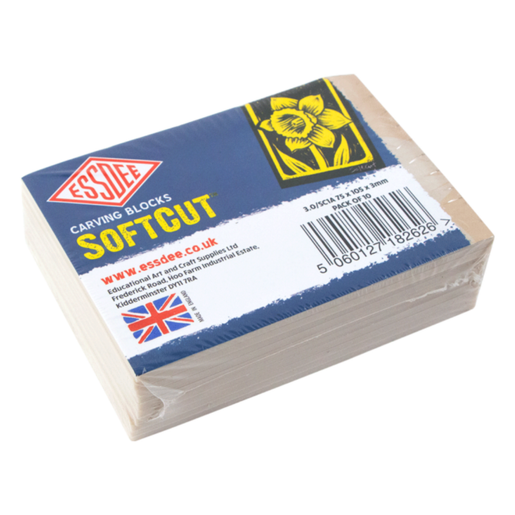 Essdee Softcut Printmakers Carving Blocks 100mmx75mm (3"x4") 10 Pack