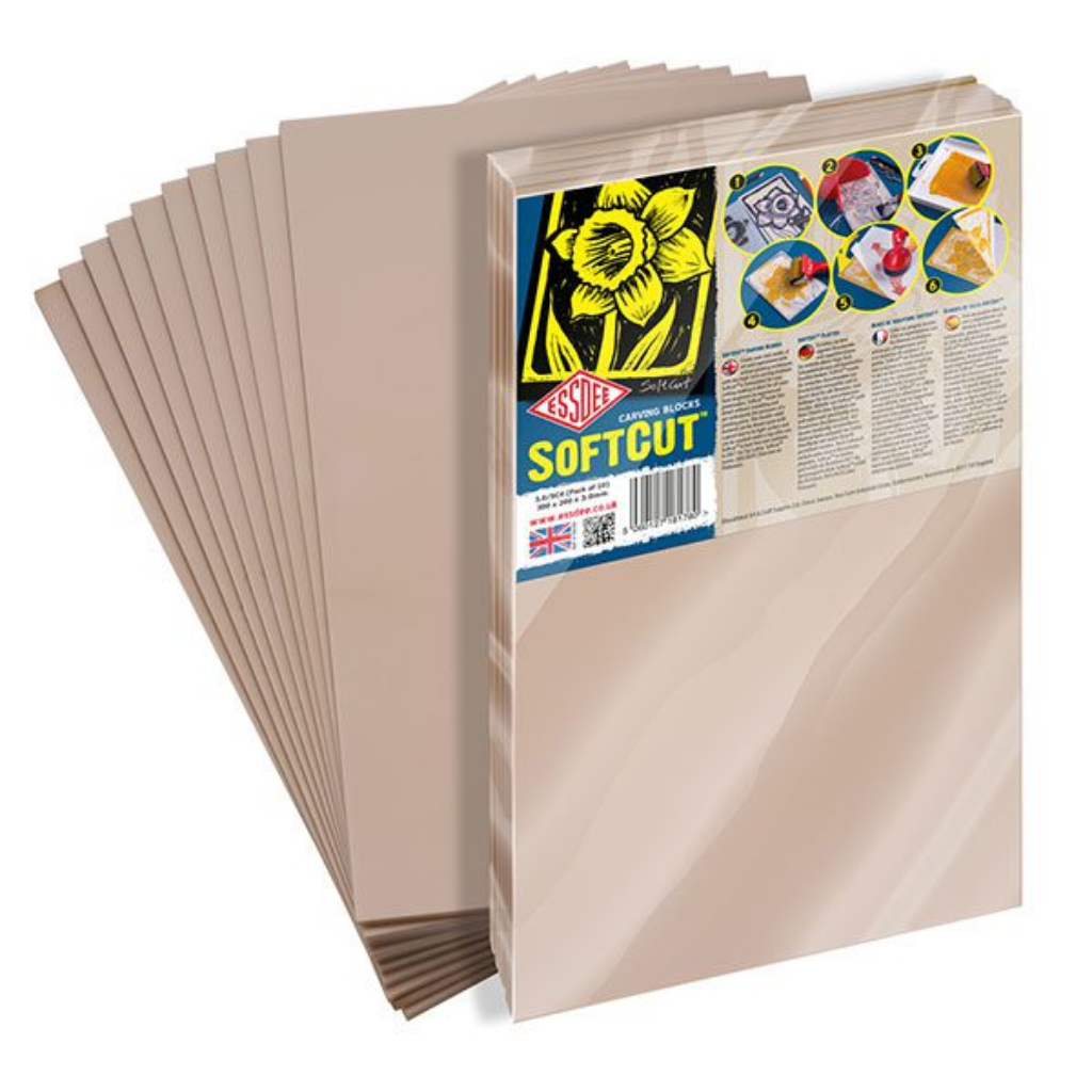 Essdee Softcut Printmakers Carving Blocks 420mmx300mm (12"x16") 10 Pack