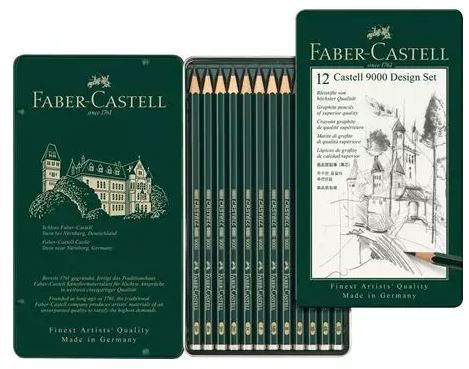 Faber Castell Drawing Pencil 9000 Set of 12 5B to 5H