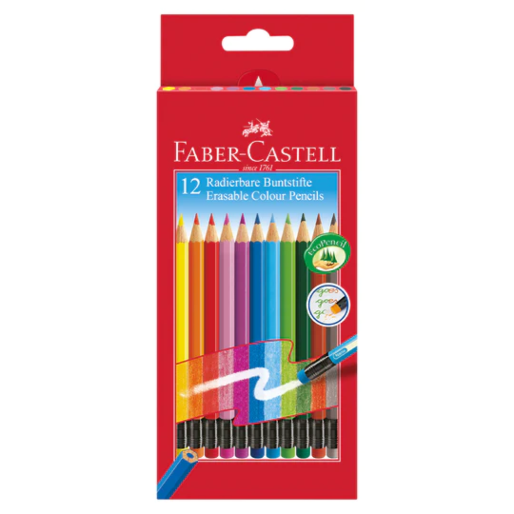 Faber Castell Red Range Coloured Pencil Erasable Set of 12 **SO**