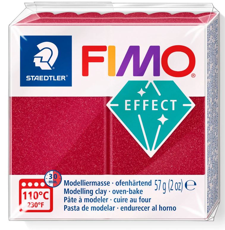 Fimo Effect Modelling Clay 2oz. Metallic Ruby Red