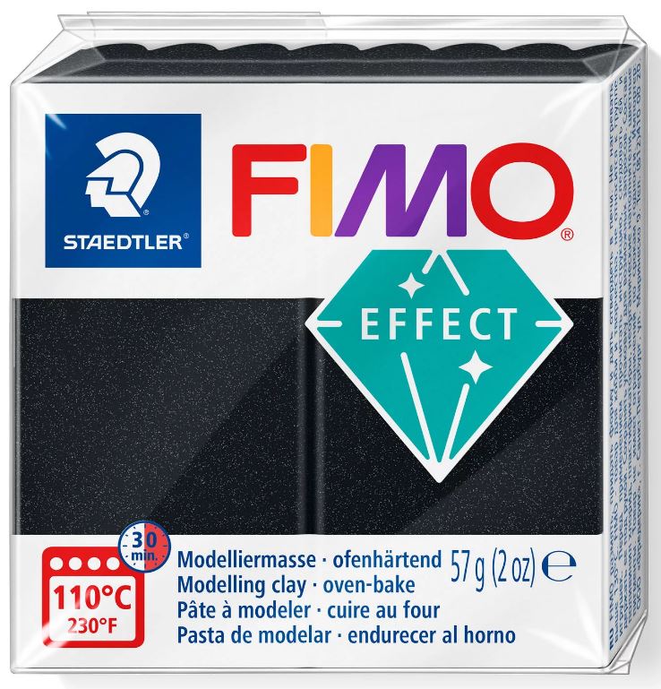 Fimo Effect Modelling Clay 2oz. Pearl Black