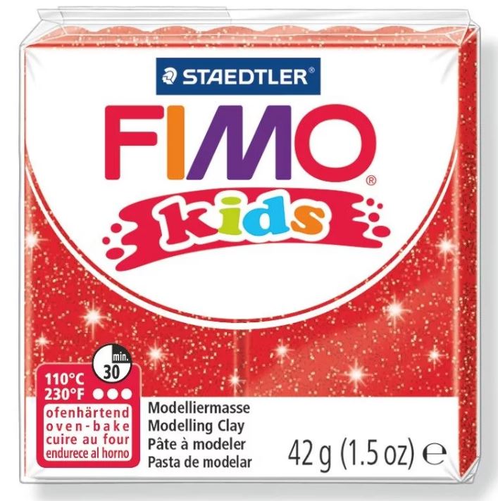 Fimo Kids Modelling Clay 42g Glitter Red