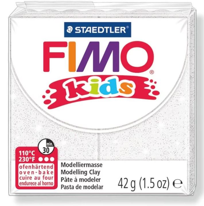 Fimo Kids Modelling Clay 42g Glitter White