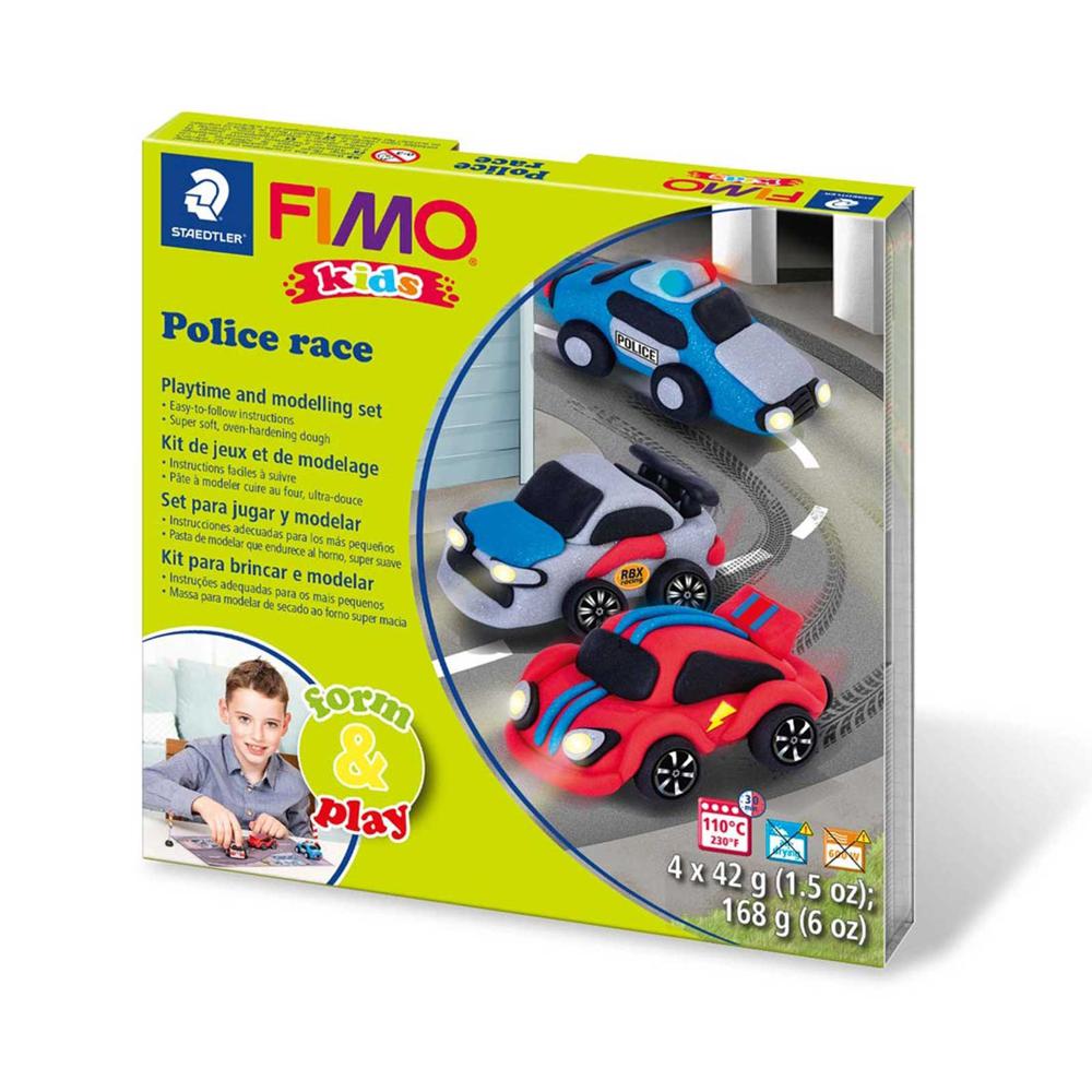 Fimo Kids Modelling Clay Play Set Police Race