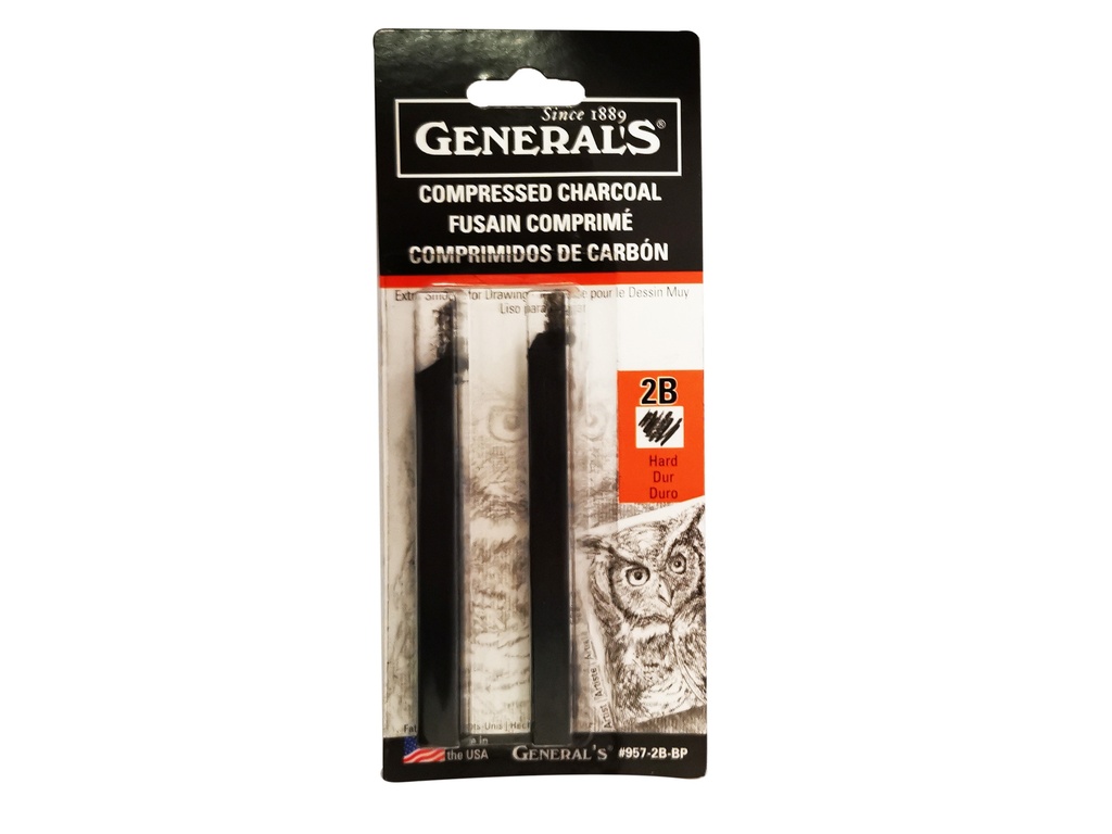 General Compressed Charcoal 2pk 2B