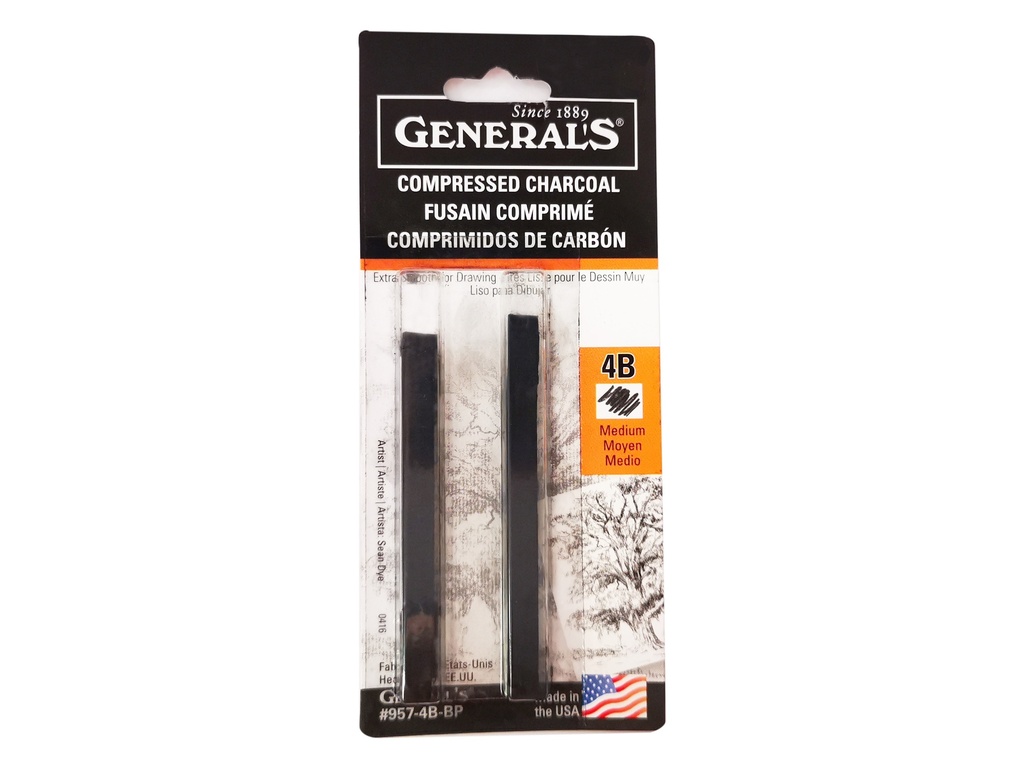 General Compressed Charcoal 2pk 4B