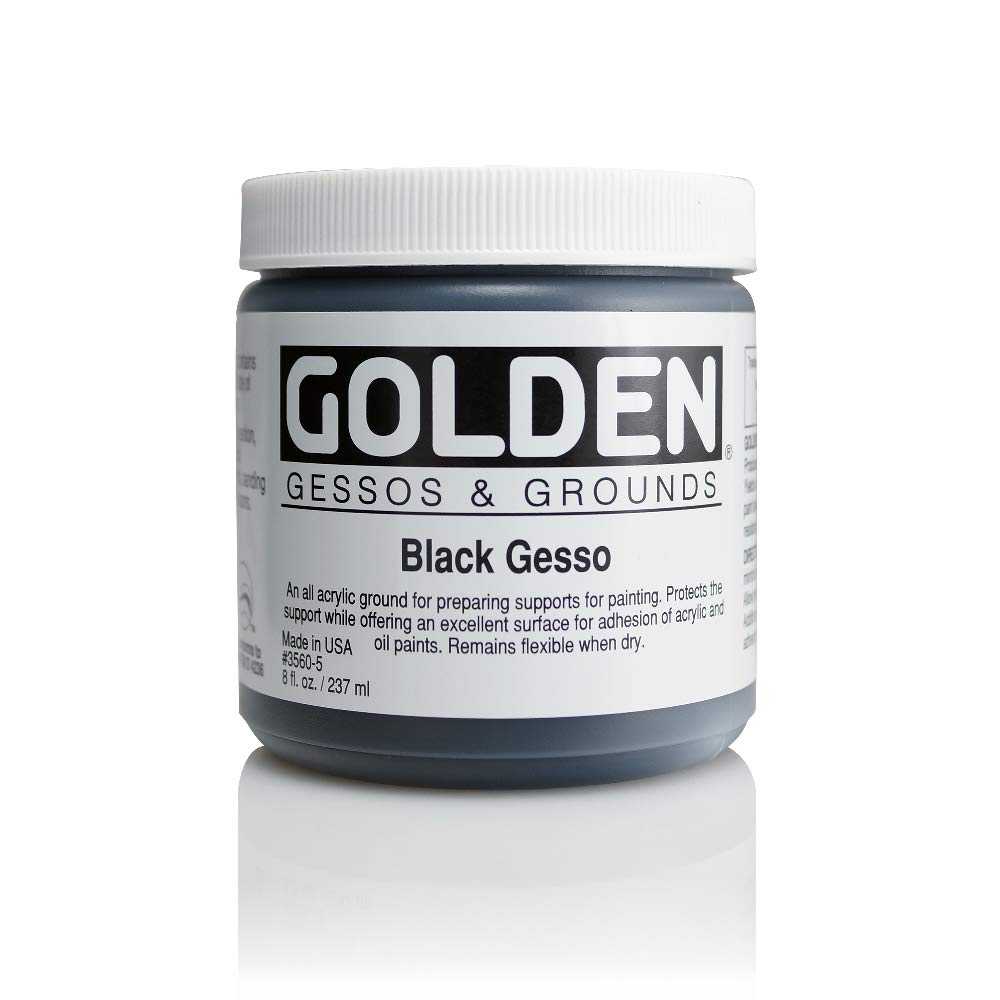 Golden Ground Gesso Black 8oz **ND**