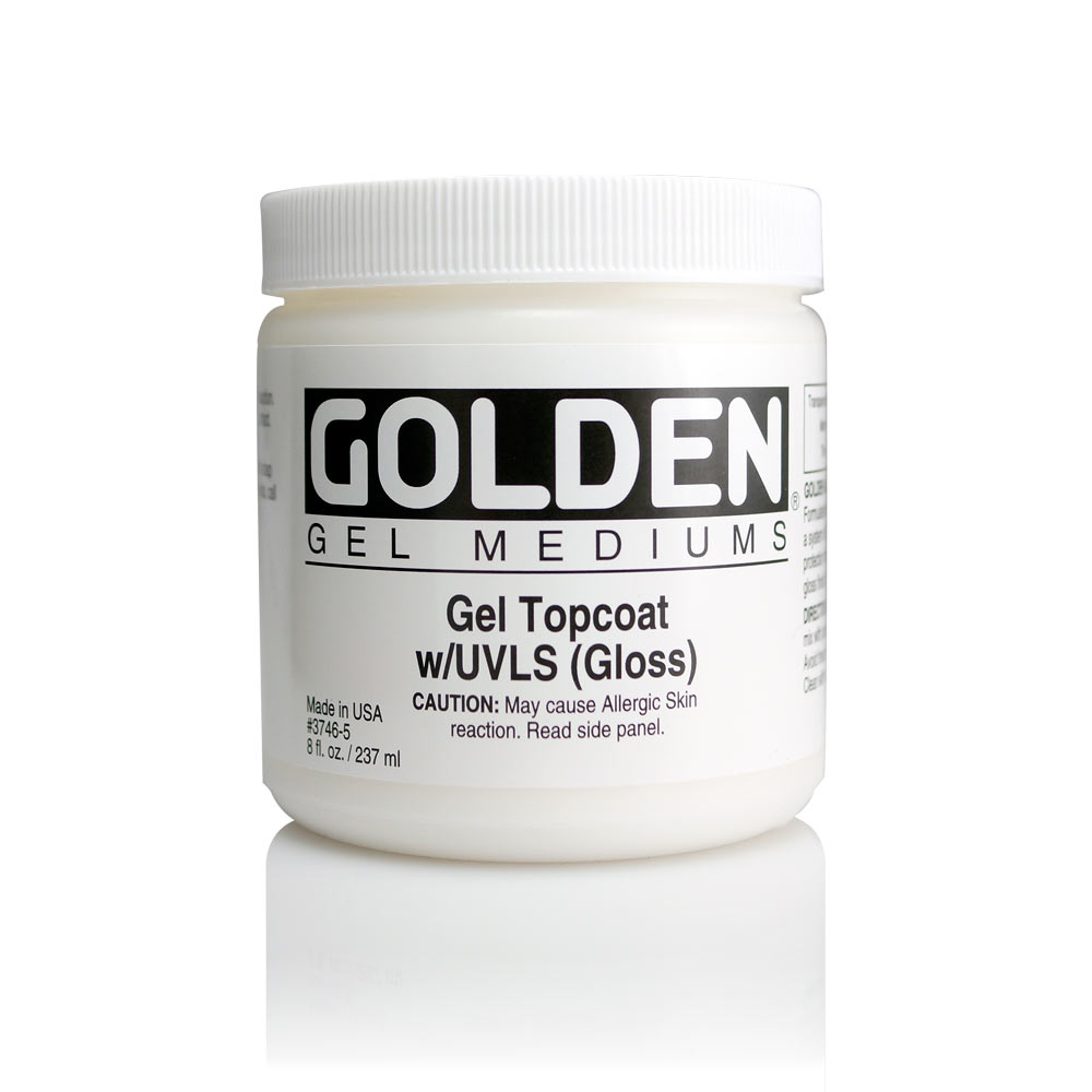 Golden Medium Gel Topcoat w/UVLS Gloss 8oz **ND**