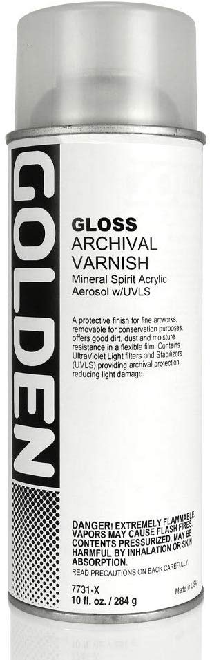 Golden Varnish Spray Archival Gloss w/UVLS 10oz **ND**