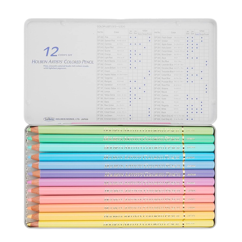 Holbein Artists' Coloured Pencil Pastel Tone Set 12