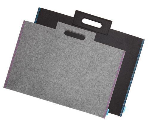 Itoya Profolio Midtown Bag 17" x 23" Black w/ Blue Threading