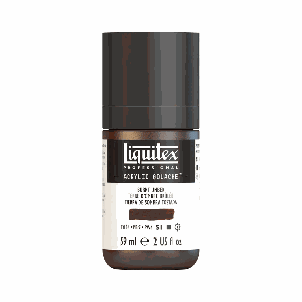 Liquitex Acrylic Gouache Burnt Umber S1 59mL **ND**