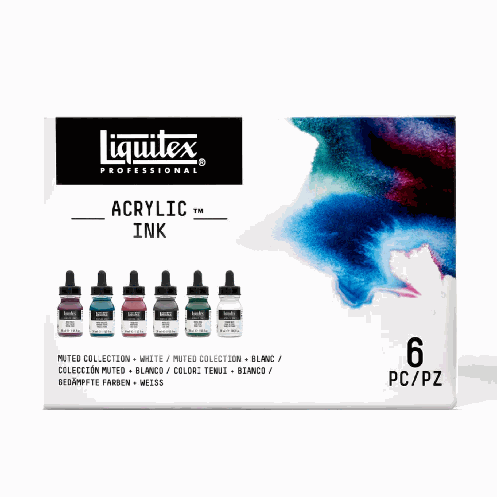 Liquitex Acrylic Ink Muted Collection + White 6x30ml **ND**