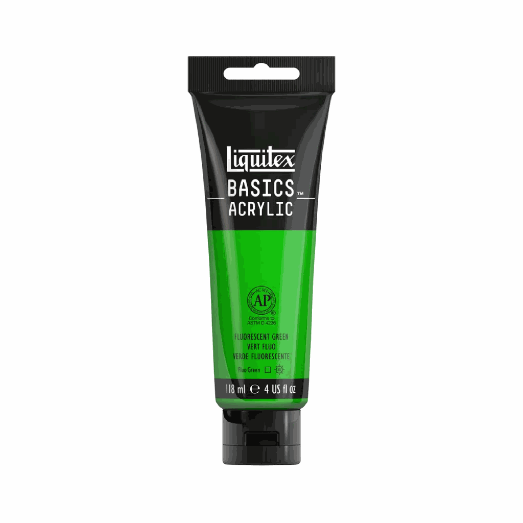 Liquitex BASICS Acrylic 118ml Fluorescent Green *ND*