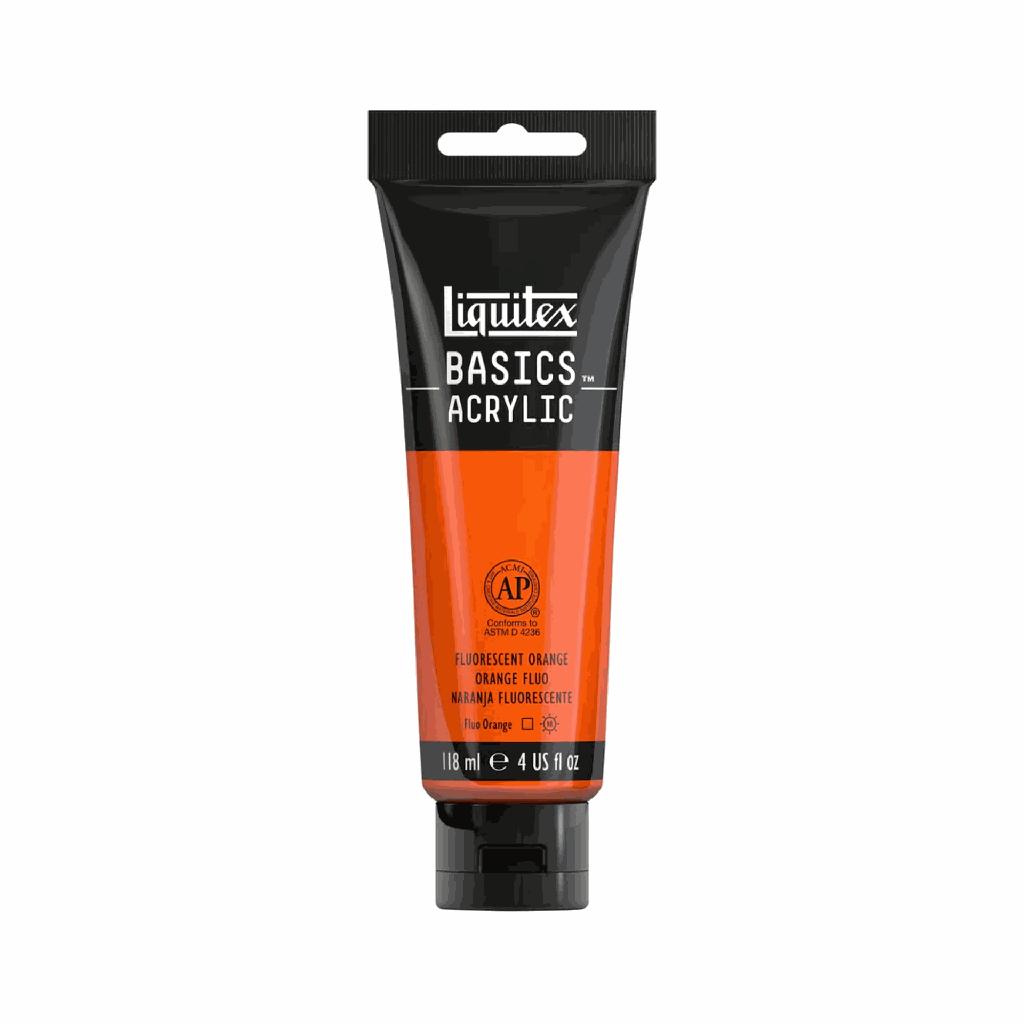 Liquitex BASICS Acrylic 118ml Fluorescent Orange *ND*