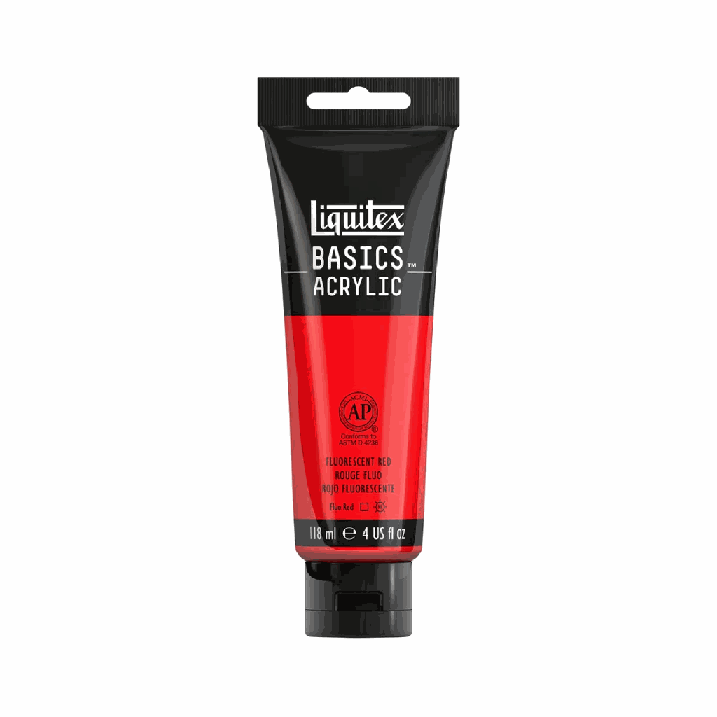 Liquitex BASICS Acrylic 118ml Fluorescent Red *ND*