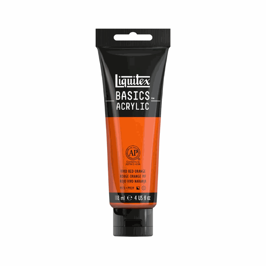 Liquitex BASICS Acrylic 118ml Vivid Red Orange *ND*