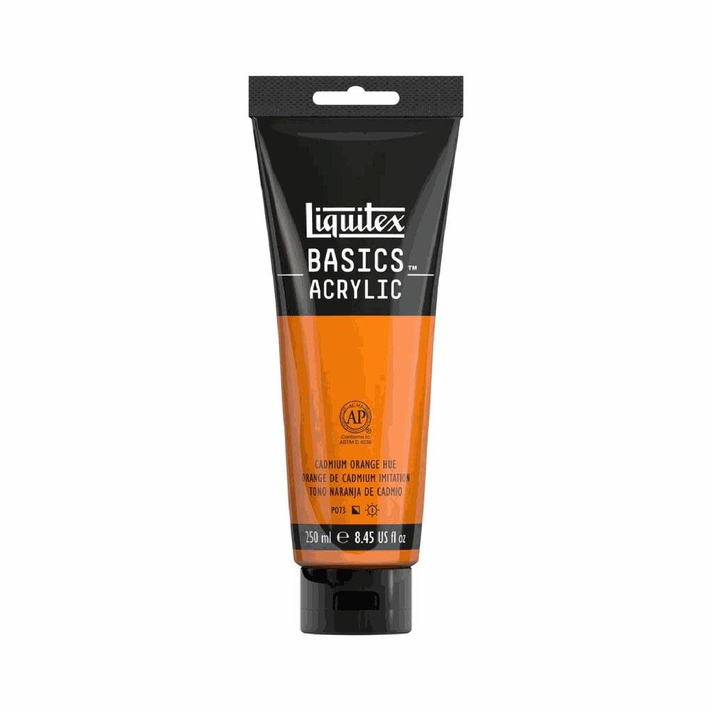 Liquitex BASICS Acrylic 250ml Cadmium Orange Hue *ND*