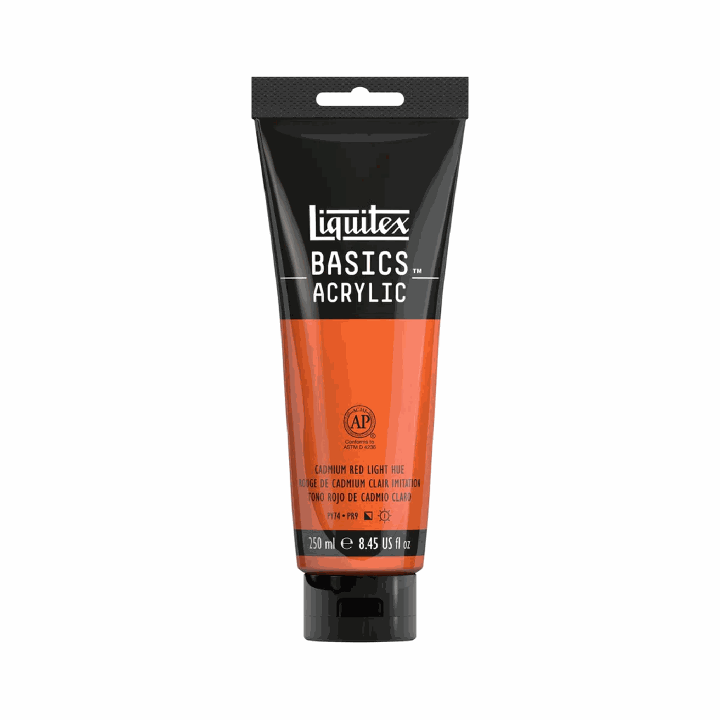 Liquitex BASICS Acrylic 250ml Cadmium Red Light Hue *ND*