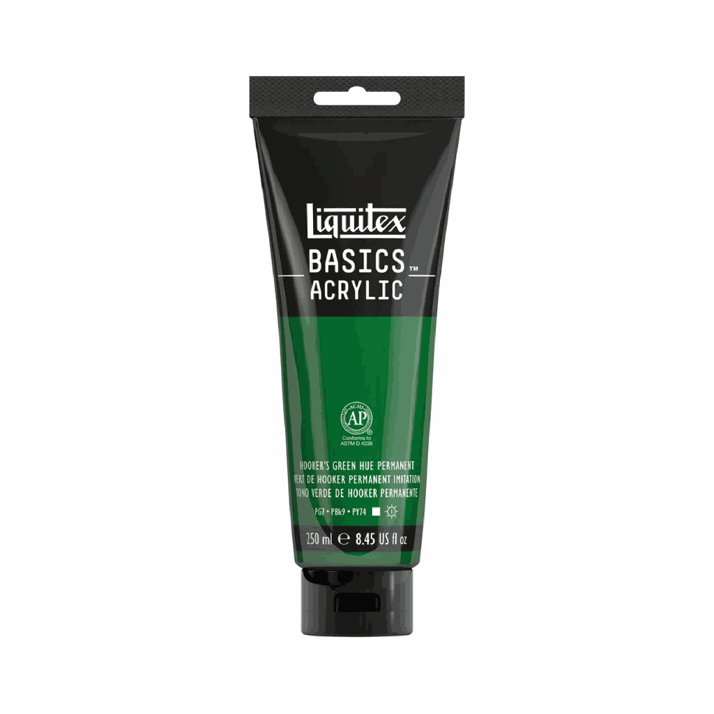 Liquitex BASICS Acrylic 250ml Hooker’s Green Hue Permanent *ND*