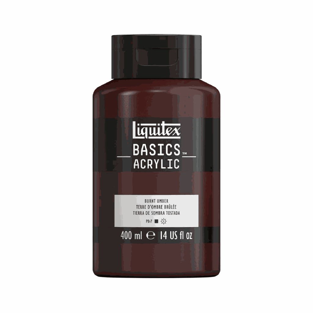 Liquitex Basics Acrylic 400ml Jar Burnt Umber *ND*