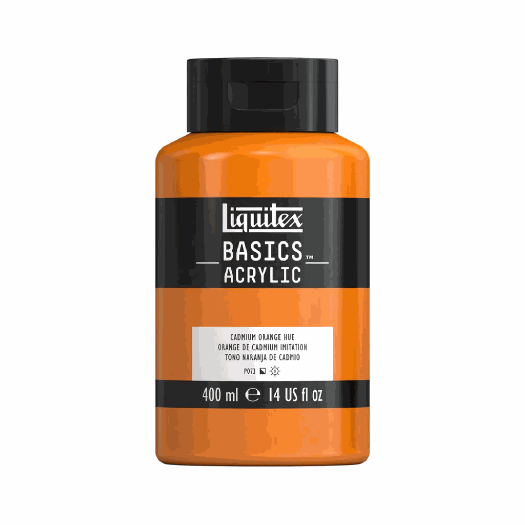 Liquitex Basics Acrylic 400ml Jar Cadmium Orange Hue *ND*