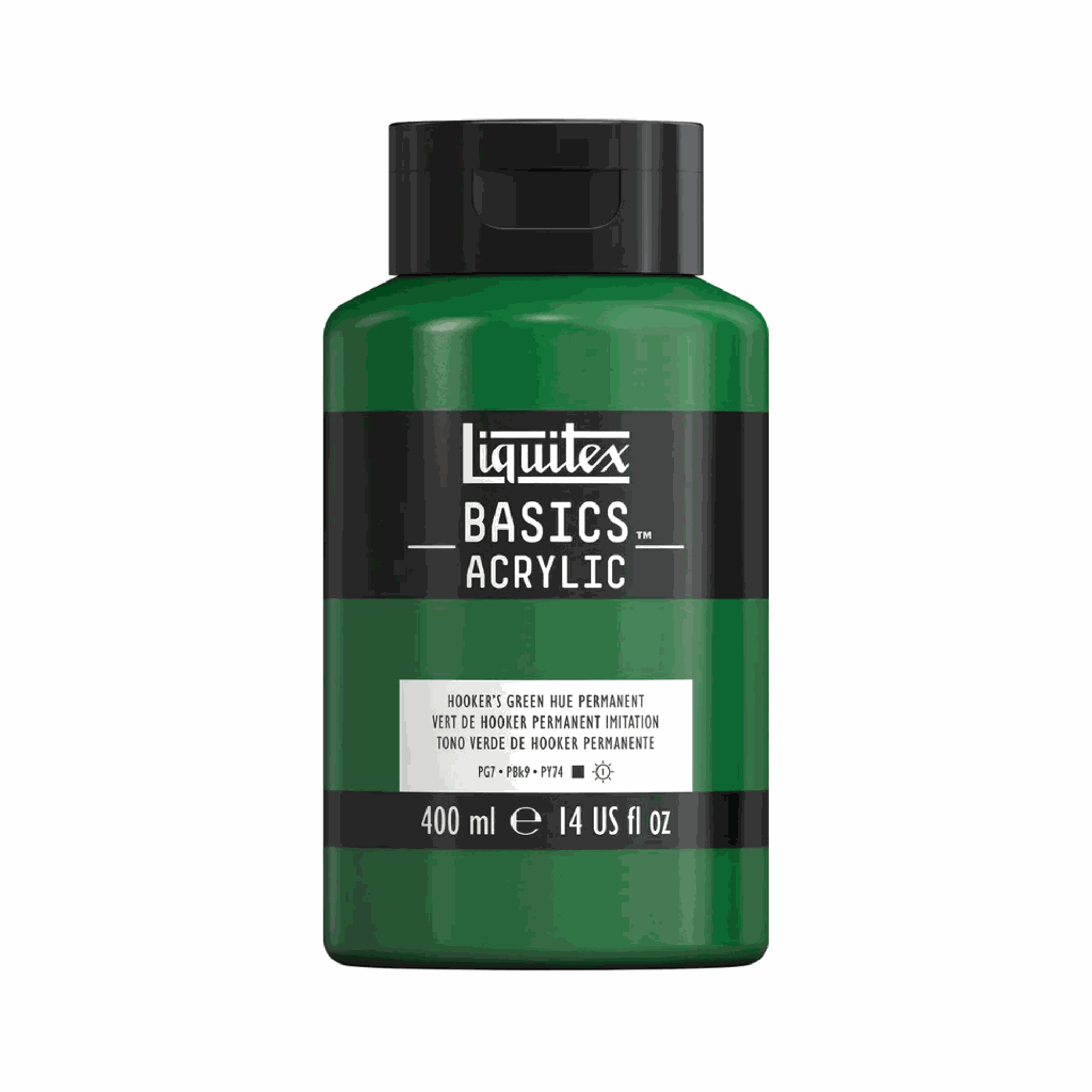 Liquitex Basics Acrylic 400ml Jar Hooker's Green Hue Permanent *ND*