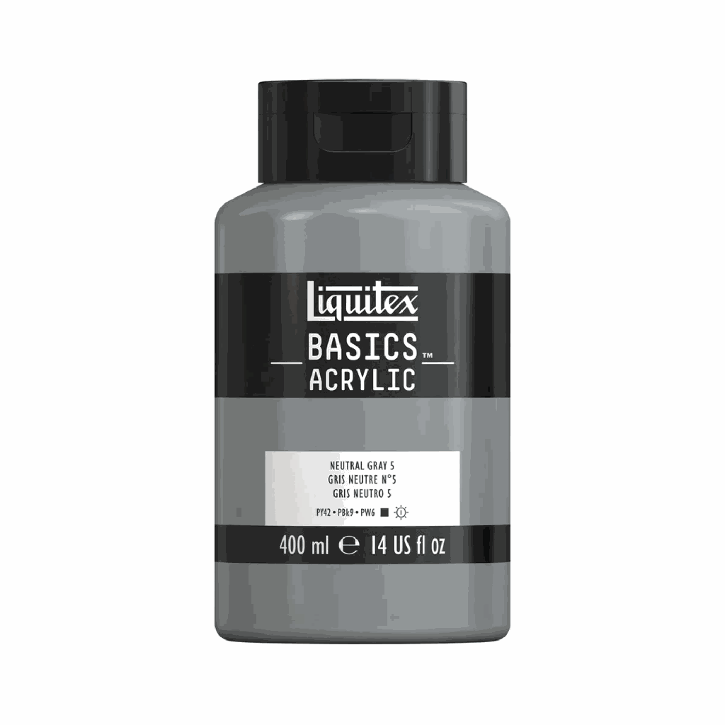 Liquitex Basics Acrylic 400ml Jar Neutral Gray 5 **ND**