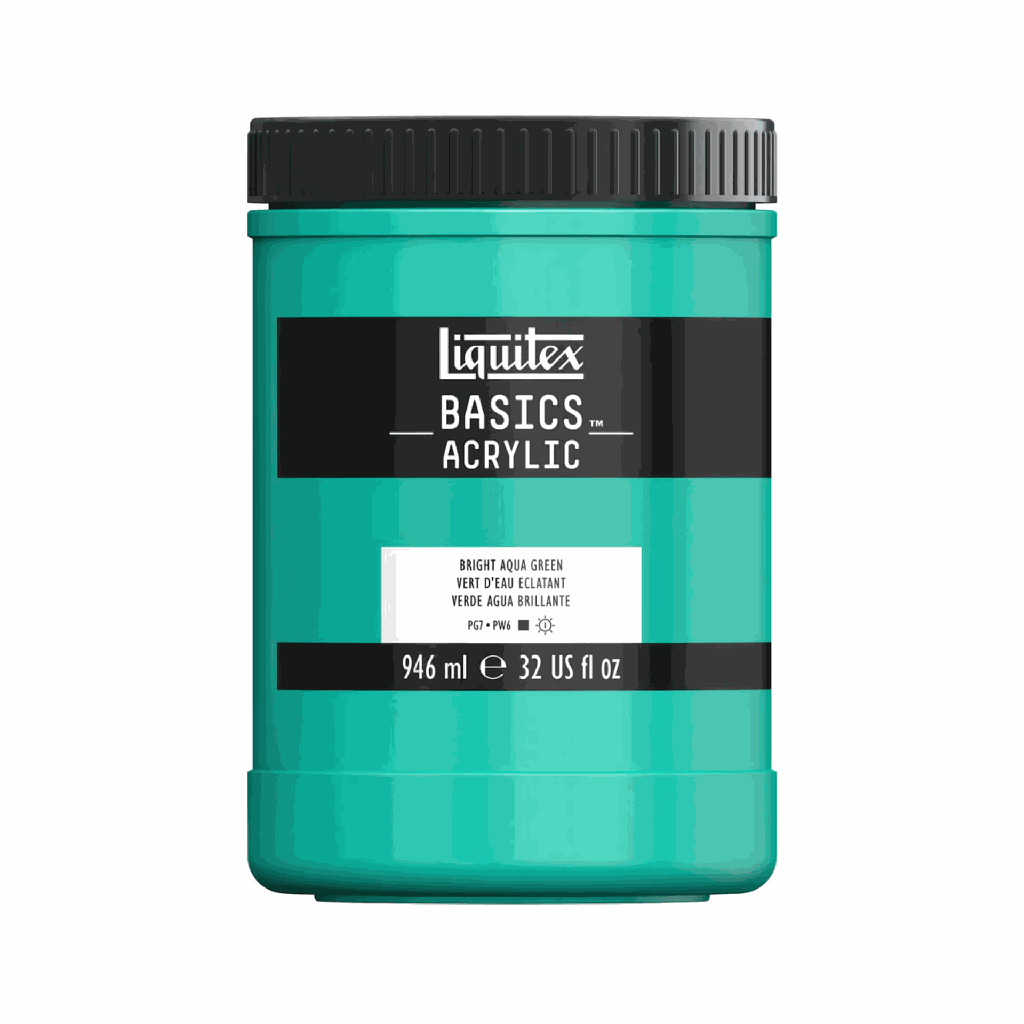 Liquitex BASICS Acrylic 946ml Jar Bright Aqua Green  *ND*