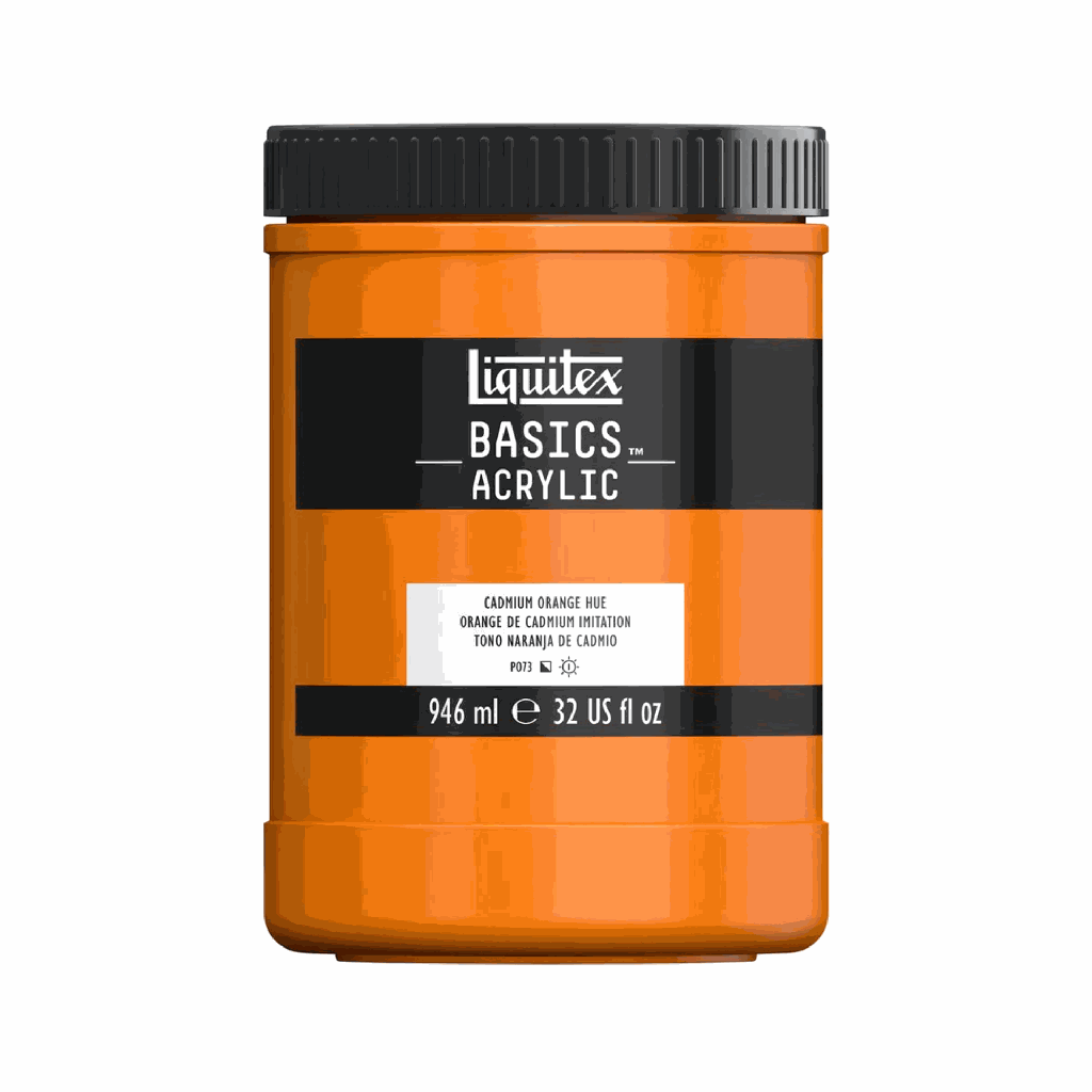 Liquitex BASICS Acrylic 946ml Jar Cadmium Orange Hue *ND*