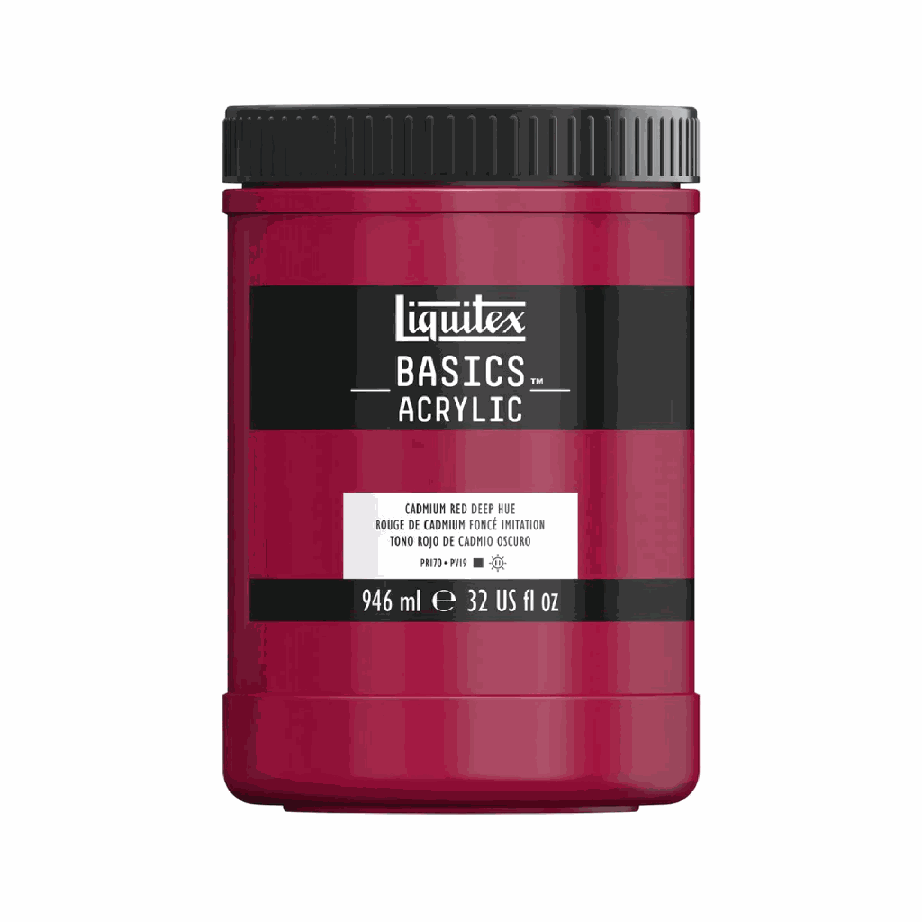 Liquitex BASICS Acrylic 946ml Jar Cadmium Red Deep Hue *ND*