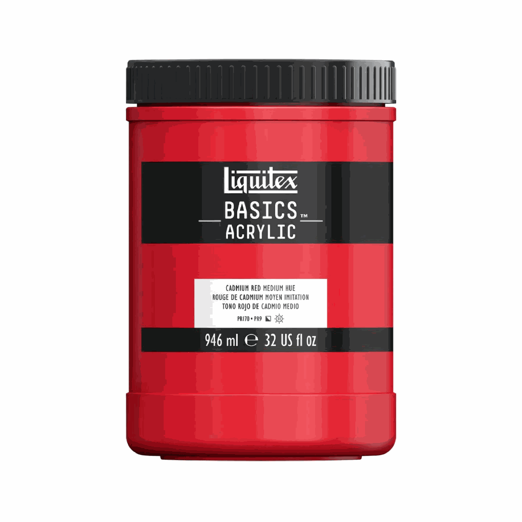 Liquitex BASICS Acrylic 946ml Jar Cadmium Red Medium Hue *ND*
