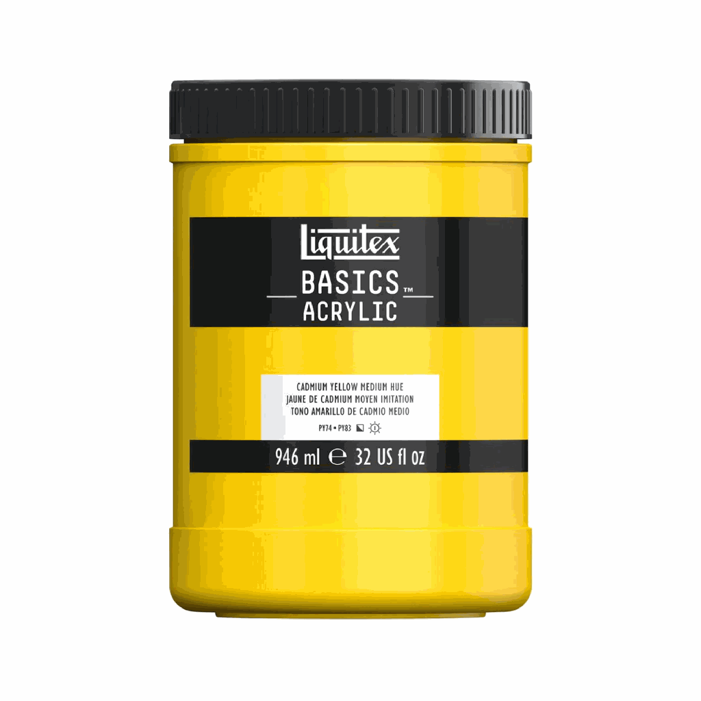 Liquitex BASICS Acrylic 946ml Jar Cadmium Yellow Medium Hue *ND*