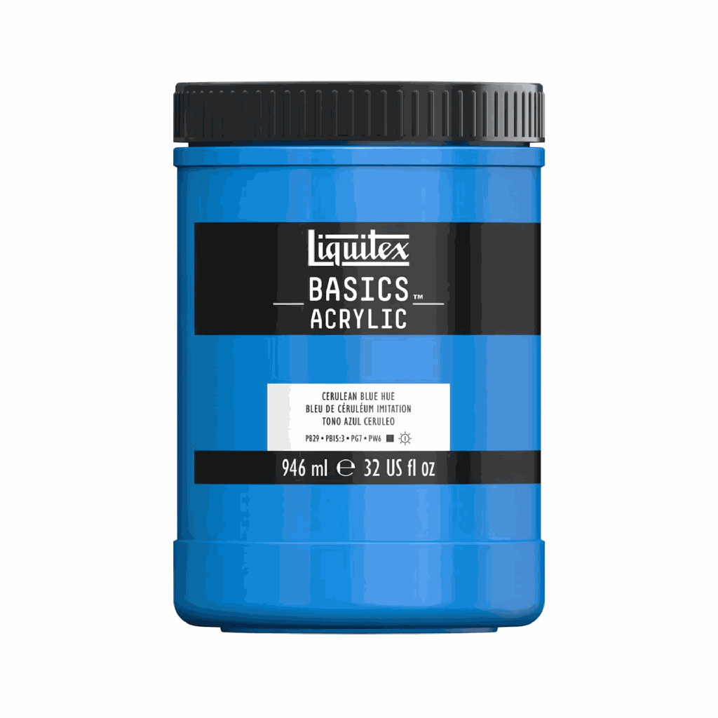 Liquitex BASICS Acrylic 946ml Jar Cerulean Blue Hue *ND*