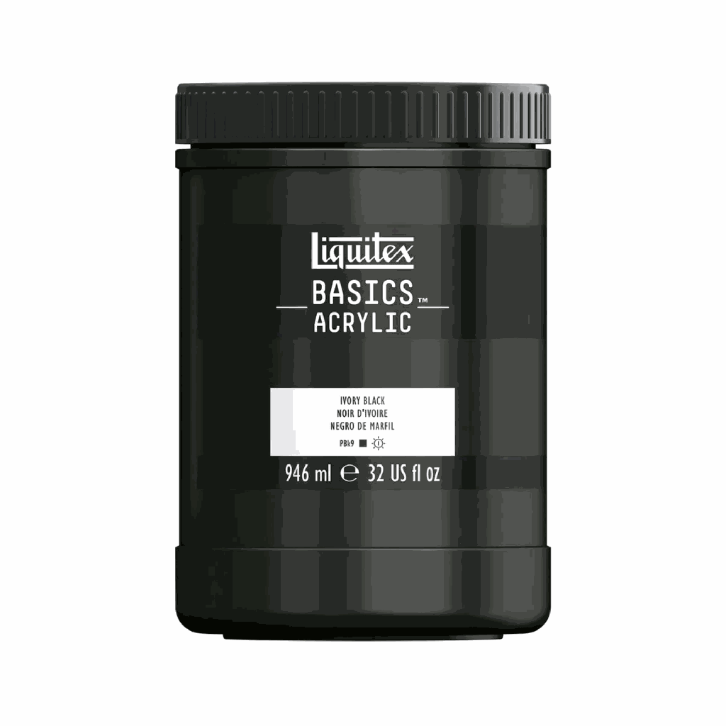 Liquitex BASICS Acrylic 946ml Jar Ivory Black *ND*