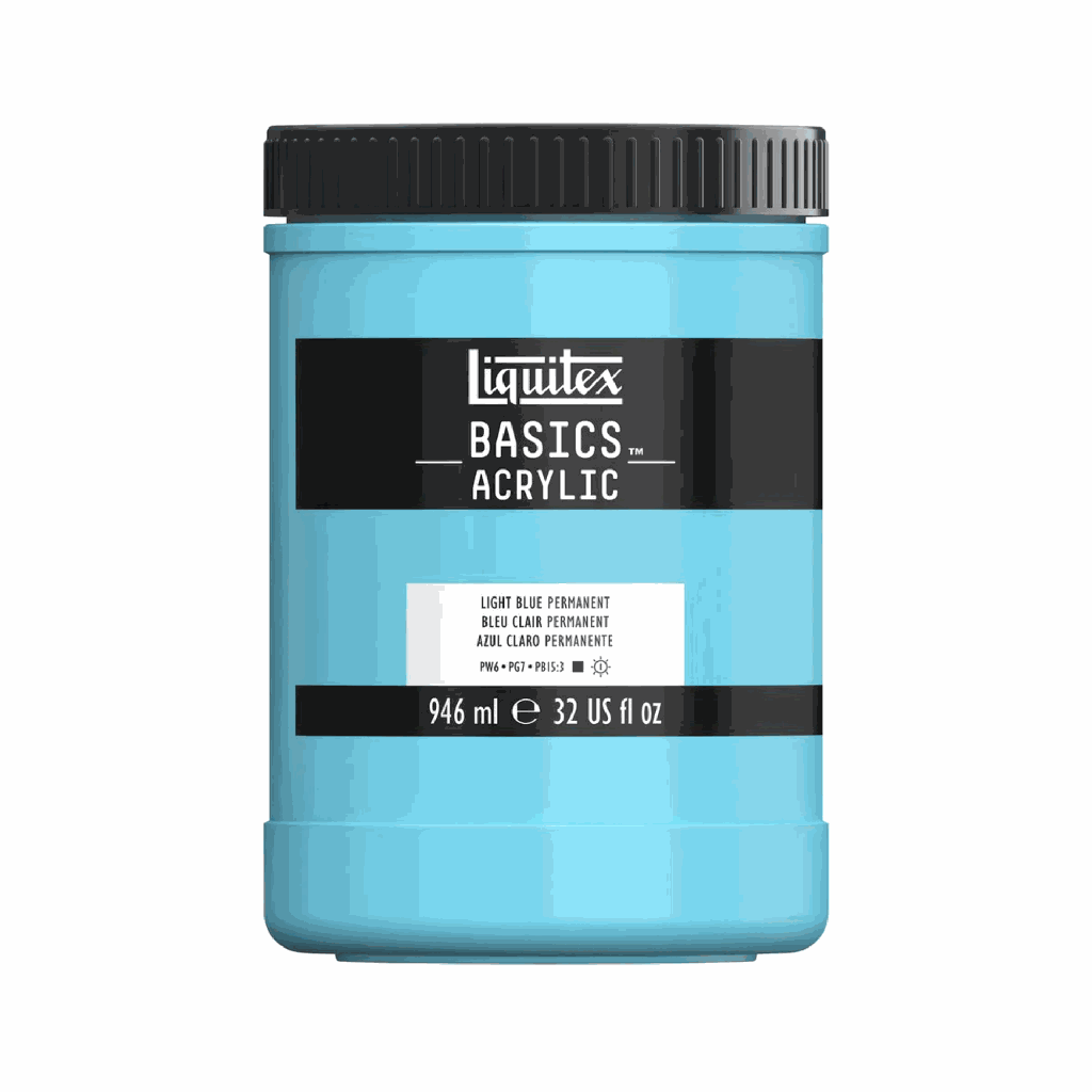 Liquitex BASICS Acrylic 946ml Jar Light Blue Permanent *ND*