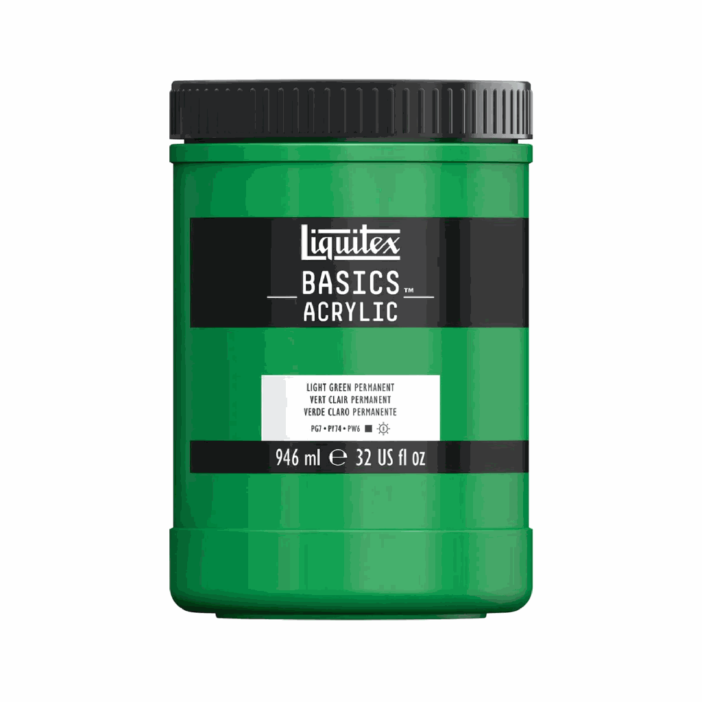 Liquitex BASICS Acrylic 946ml Jar Light Green Permanent *ND*