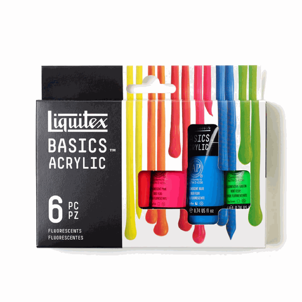Liquitex BASICS Acrylic Fluorescent Set 6x22ml **ND**
