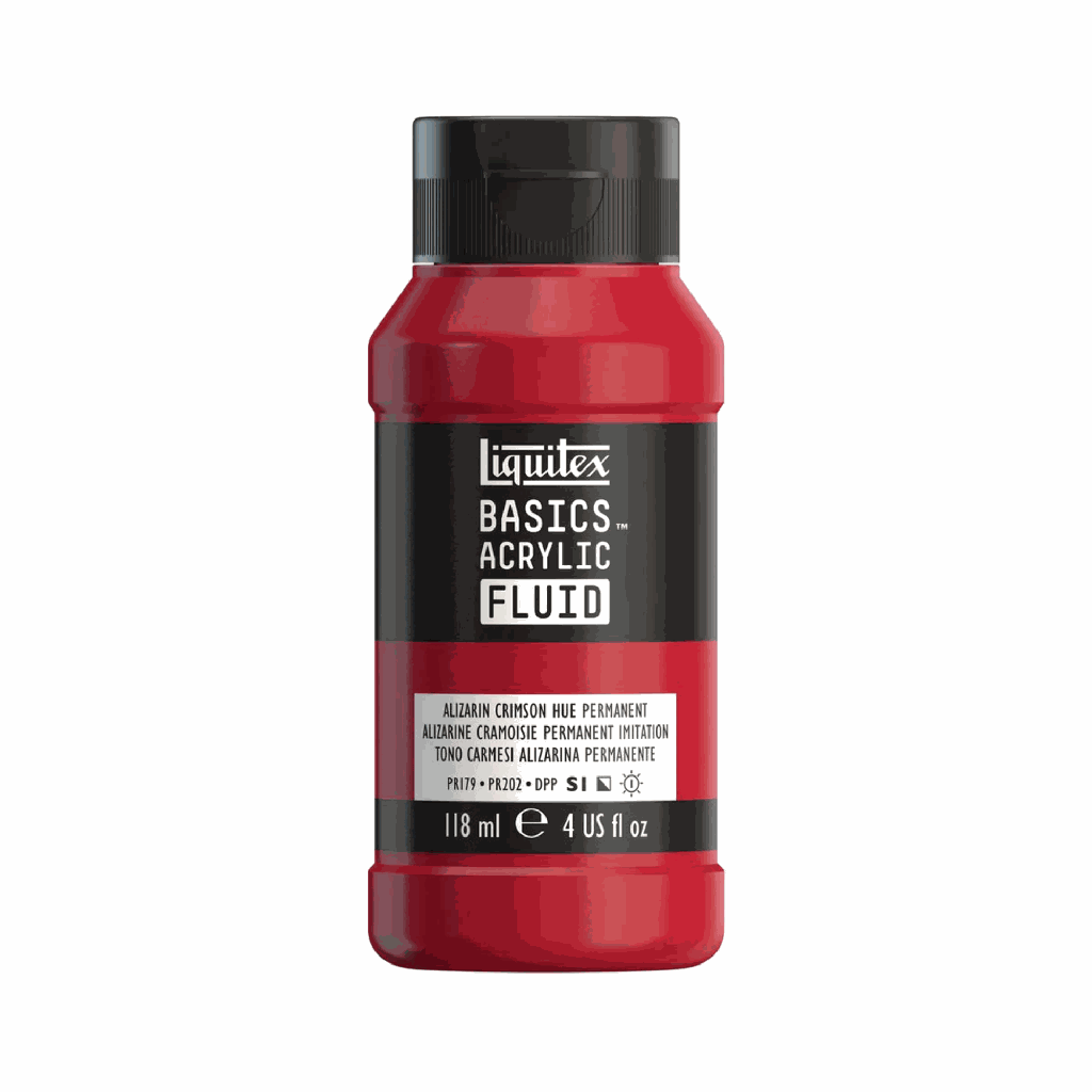 Liquitex Basics Fluid Acrylic 4oz Alizarin Crimson Permanent Hue **ND**