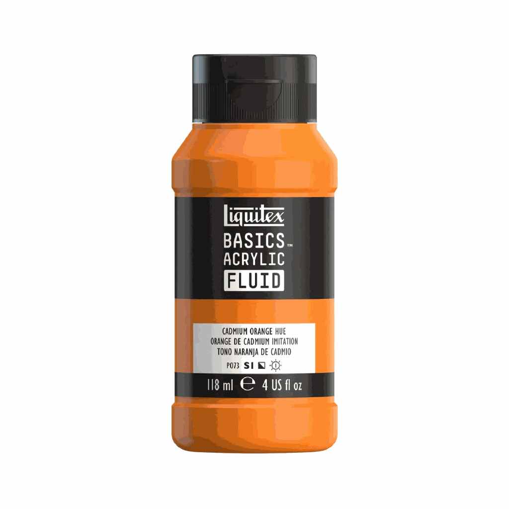 Liquitex Basics Fluid Acrylic 4oz Cadmium Orange Hue **ND**