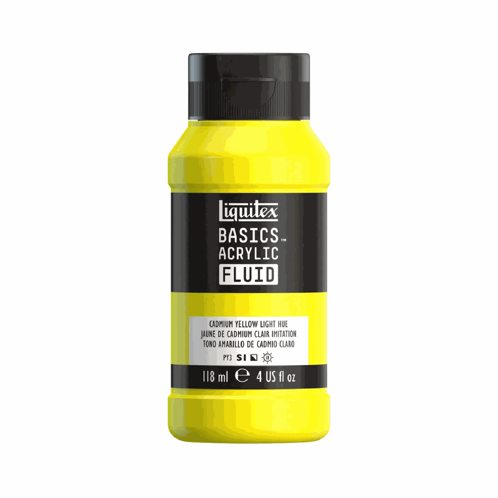 Liquitex Basics Fluid Acrylic 4oz Cadmium Yellow Light Hue **ND**