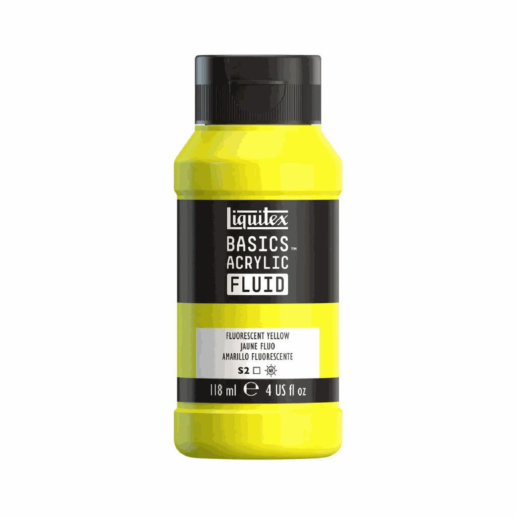Liquitex Basics Fluid Acrylic 4oz Fluorescent Yellow **ND**