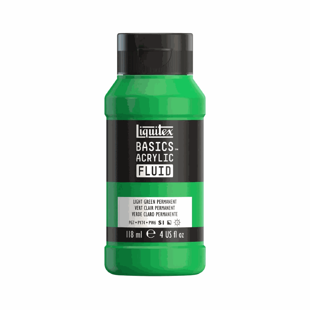 Liquitex Basics Fluid Acrylic 4oz Light Green Permanent **ND**