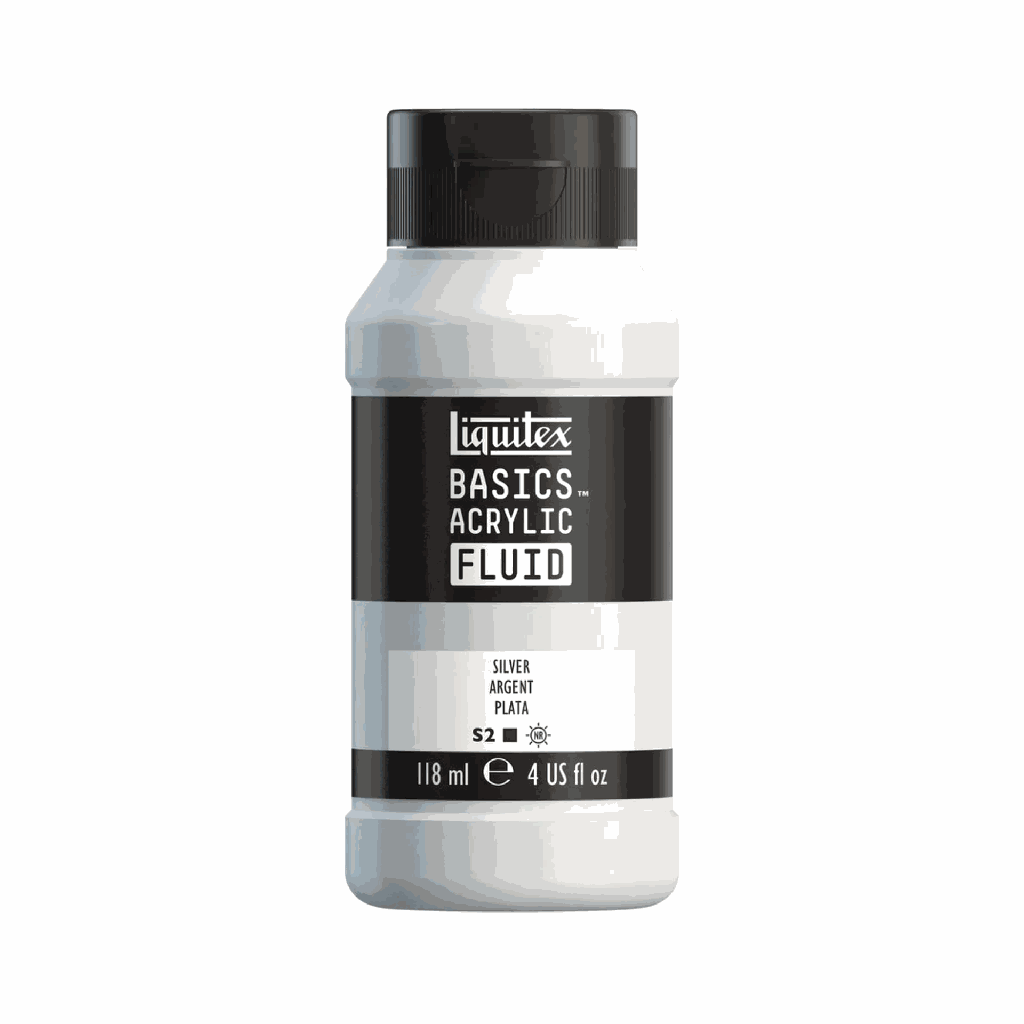 Liquitex Basics Fluid Acrylic 4oz Silver **ND**