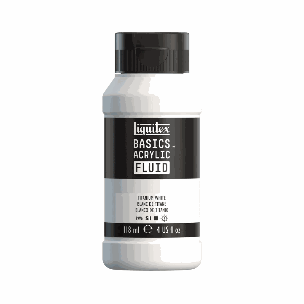 Liquitex Basics Fluid Acrylic 4oz Titanium White **ND**