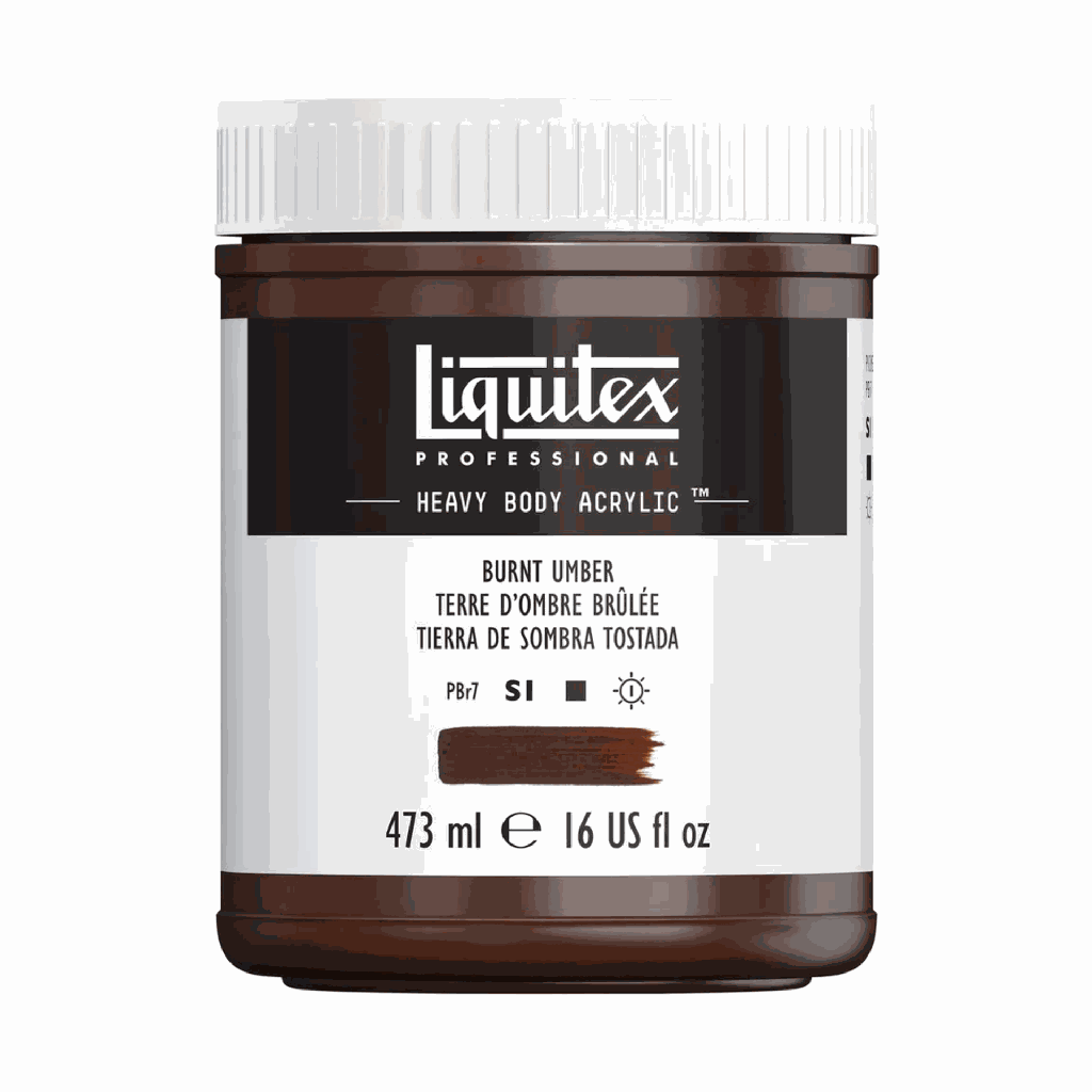 Liquitex Heavy Body Acrylic 16oz Jar Burnt Umber S1 **ND**