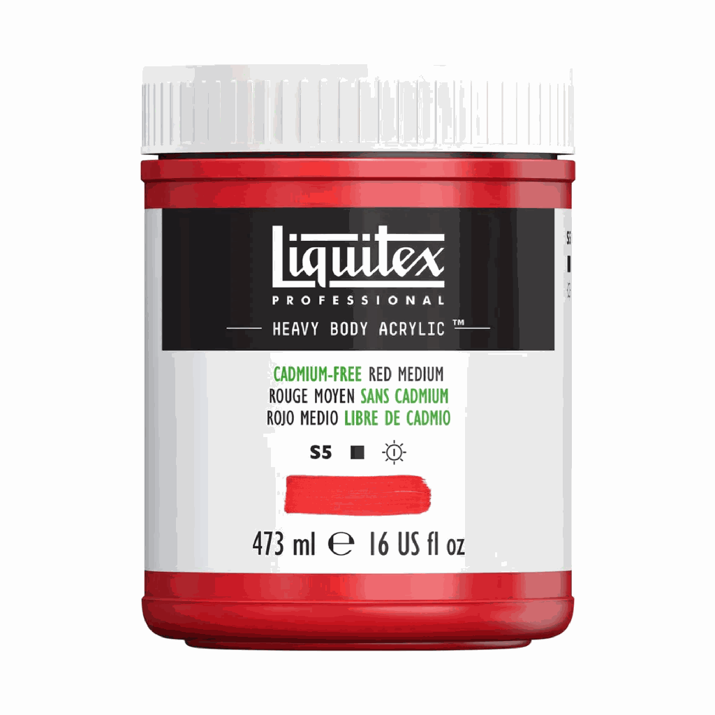 Liquitex Heavy Body Acrylic 16oz Jar Cadmium-Free Red Medium S5 **ND**