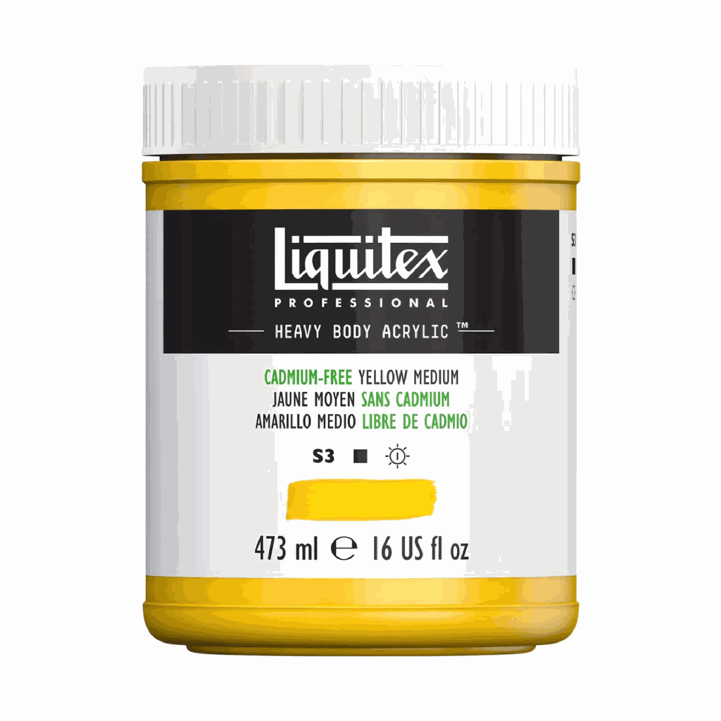 Liquitex Heavy Body Acrylic 16oz Jar Cadmium-Free Yellow Medium S3 **ND**