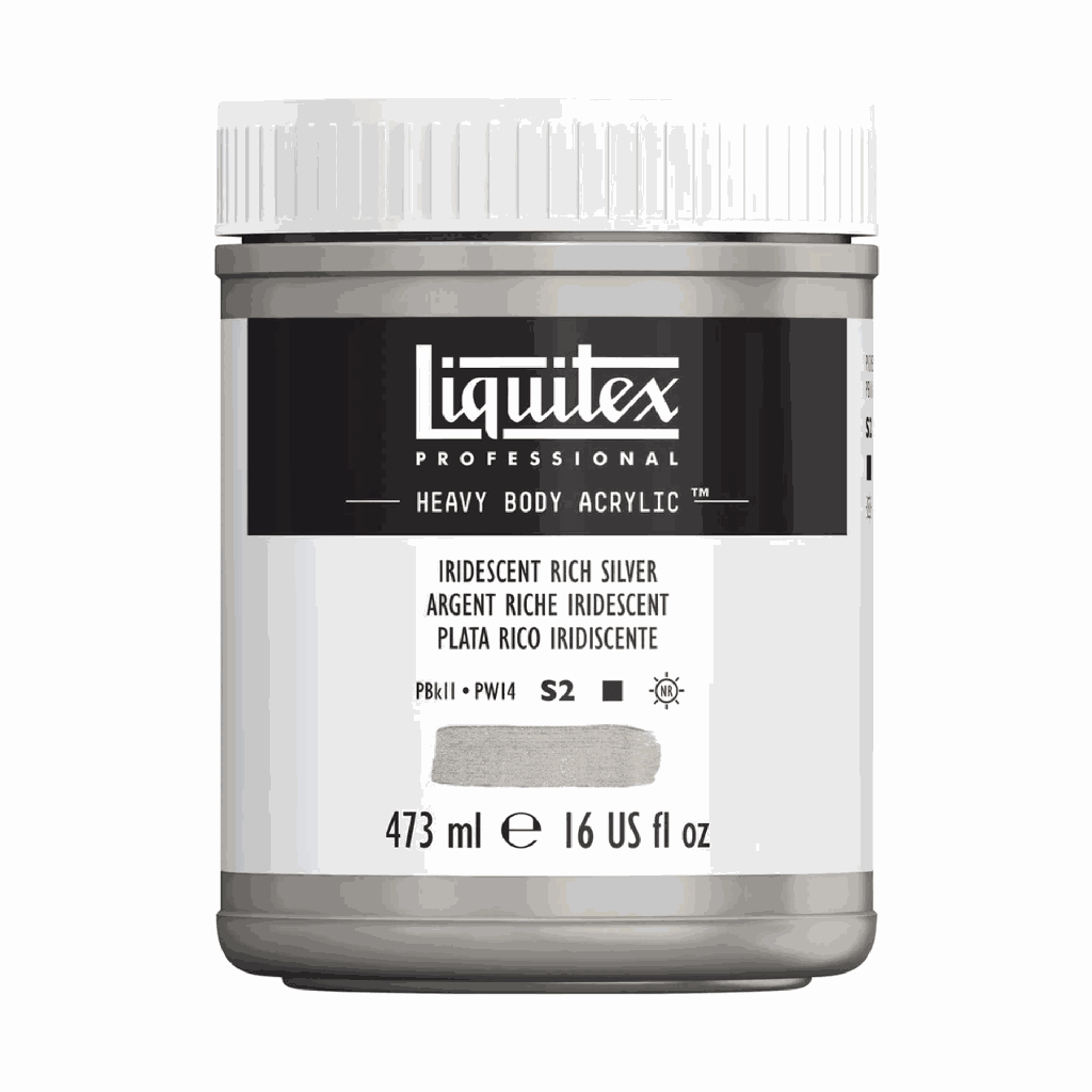 Liquitex Heavy Body Acrylic 16oz Jar Iridescent Rich Silver S2 **ND**